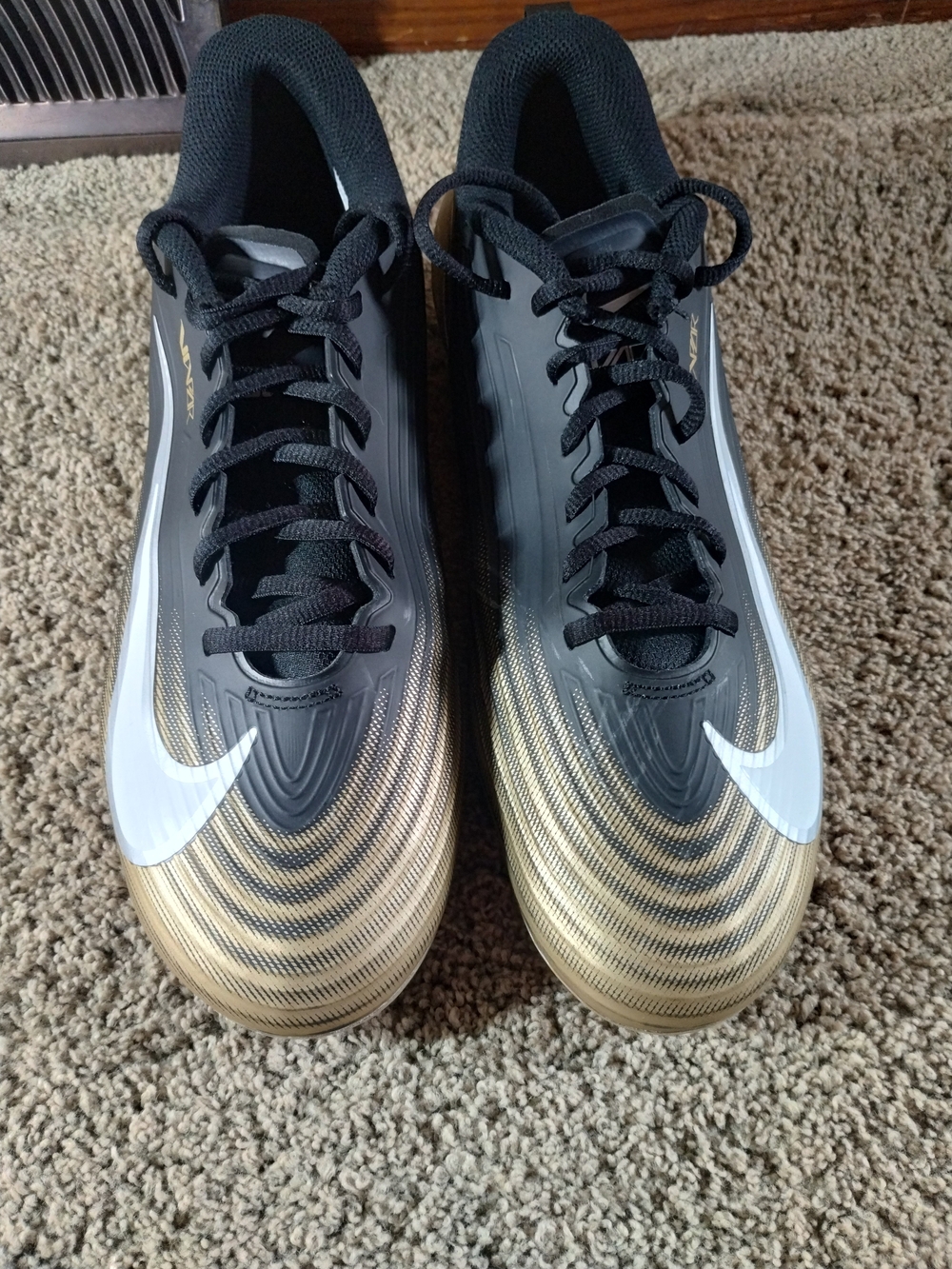 Nike Vapor Speed 3 Men’s Black and Gold Performance Football Cleats Sz 11